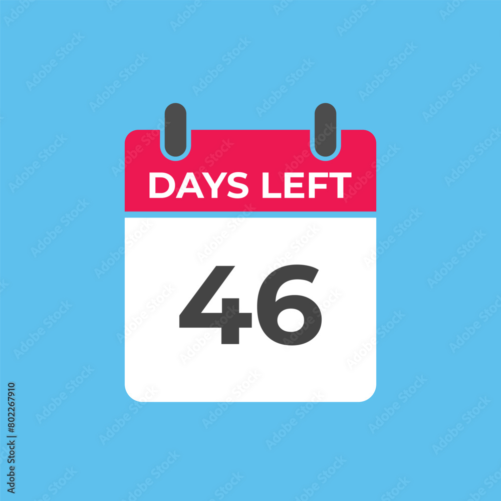 46 days to go countdown template. 46 day Countdown left days banner design. 46 Days left countdown timer
46 days to go countdown template. 46 day Countdown left days banner design. 46 Days left countdown timer