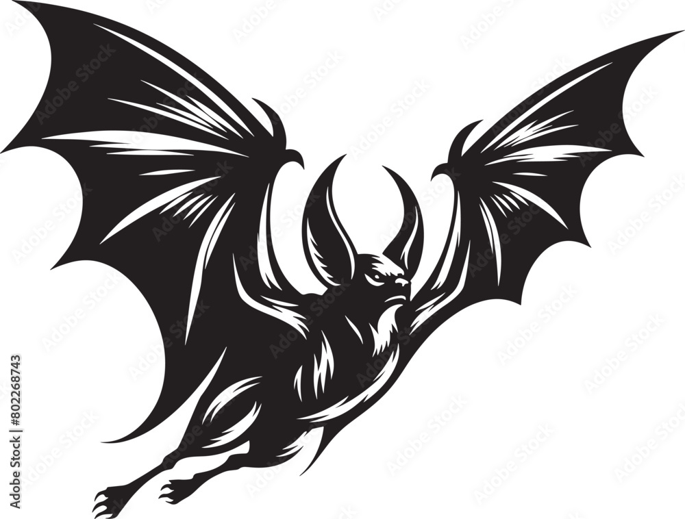 Flying Halloween bat vector illustration. Flying Halloween bat vector illustration.