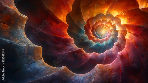 Experience the visual allure of spiral dynamics with a stunning arrangement of spirals expanding from a central focal point.