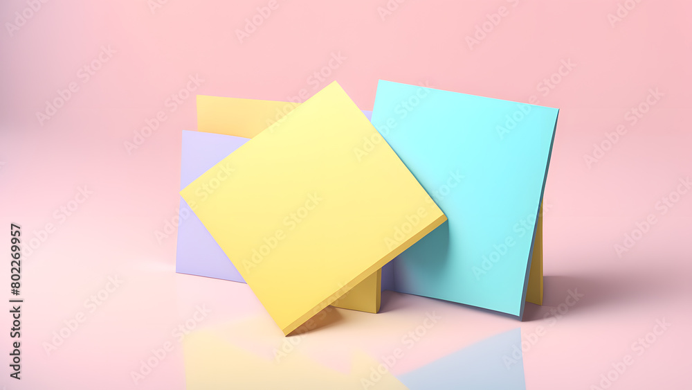 A stack of colorful sticky notes with a pink background A stack of colorful sticky notes with a pink background