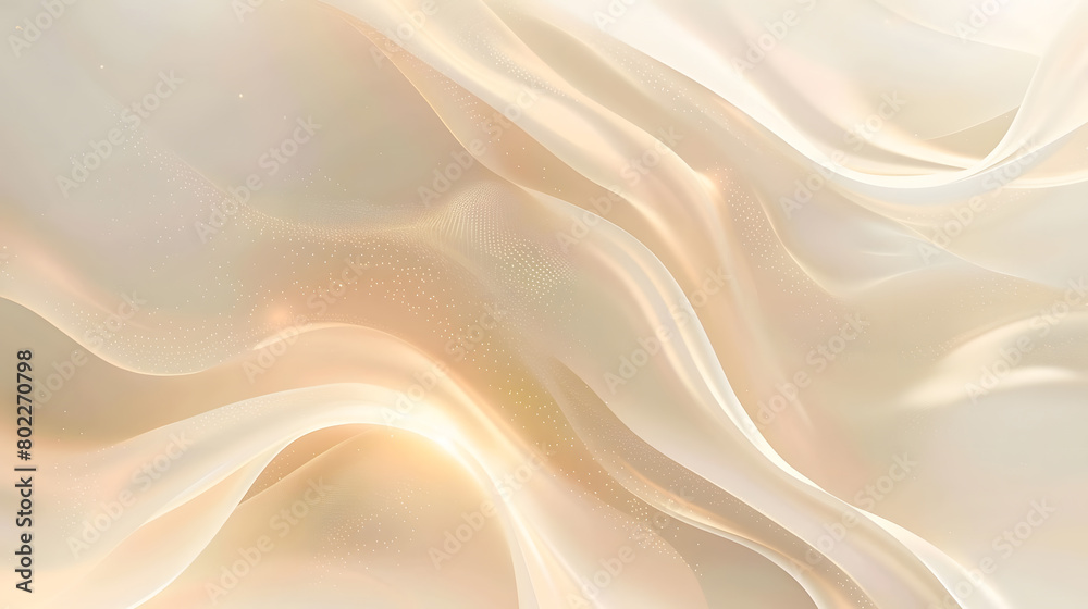 Fototapeta premium Light beige smooth gradient glowing color wave Background. Generative AI.