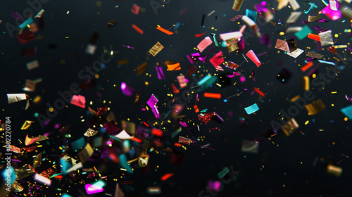 multi coloured confetti flying