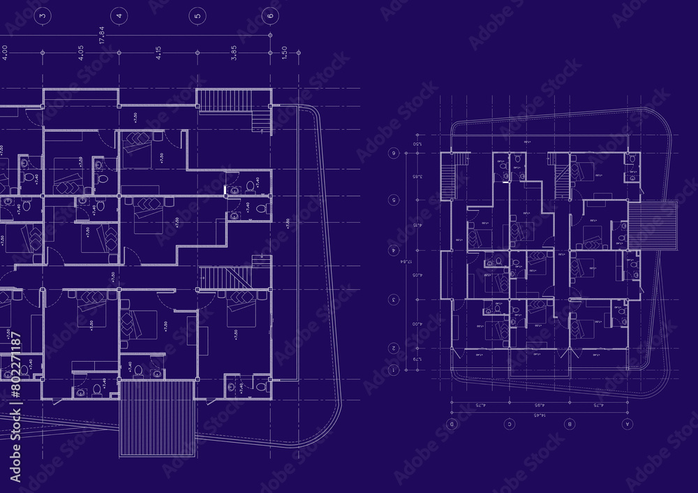 Floor plan designed building on the drawing.