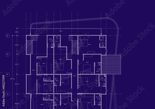 Floor plan designed building on the drawing.