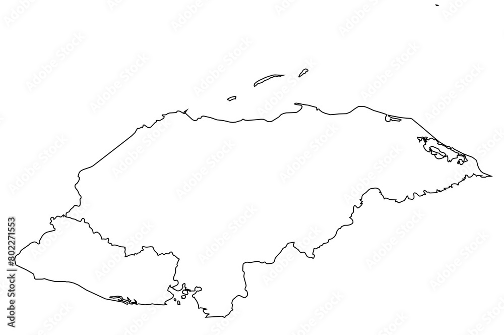 Outline of the map of El Salvador, Honduras