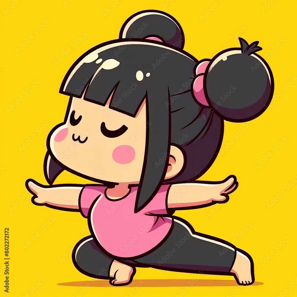 Yoga Cartoon for Kids: Cute Baby Girl in Various Yoga Poses - Cartoon Illustration for Yoga Meditation and Exercise - Colorful Yoga Art Images with Japanese Influence Yoga Cartoon for Kids: Cute Baby Girl in Various Yoga Poses - Cartoon Illustration for Yoga Meditation and Exercise - Colorful Yoga Art Images with Japanese Influence