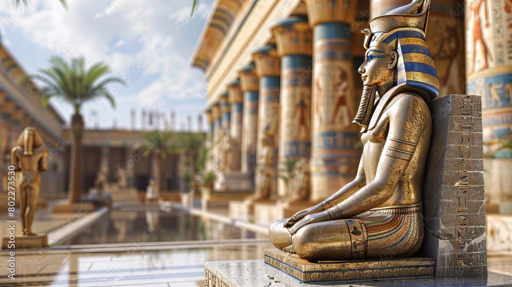 Fototapeta premium Egyptian Pharaoh Statue in Temple