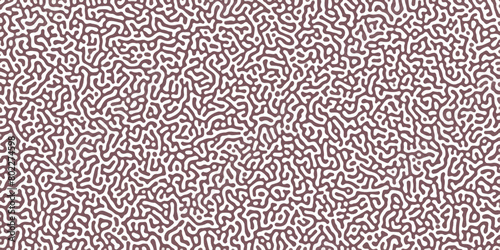 Abstract Turing organic wallpaper with background. Turing reaction diffusion monochrome seamless pattern with chaotic motion. Natural seamless line pattern. 