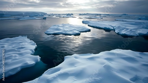 Impact of Climate Change on Arctic Ice: Ecosystems and Sea Levels at Risk. Concept Climate Change, Arctic Ice, Ecosystems, Sea Levels, Risk