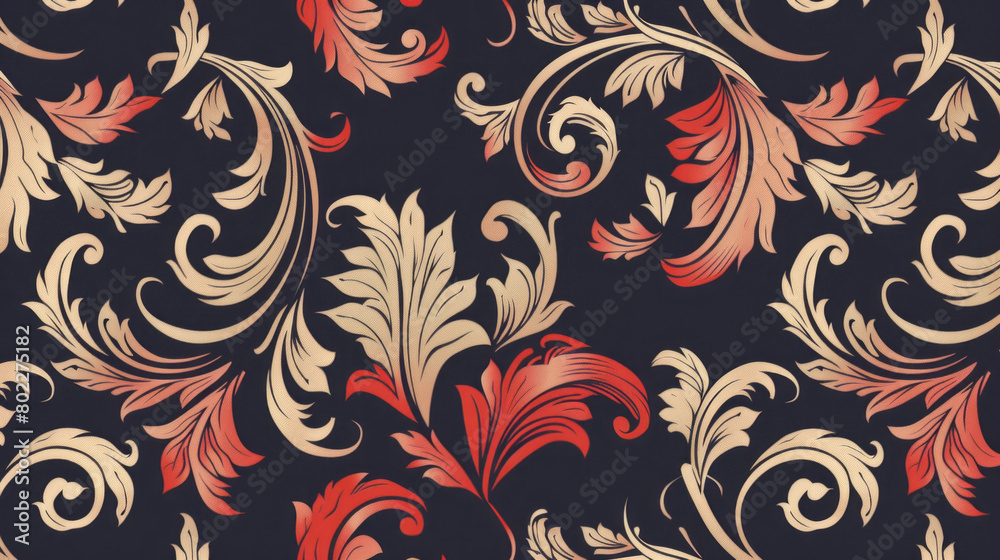 Elegant floral pattern on a dark background for design Elegant floral pattern on a dark background for design