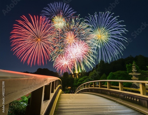 fireworks over the bridge photo