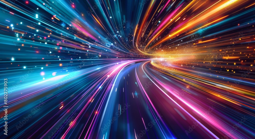 Abstract colorful speed background with lines in shape of track turn. Geometric and dynamic, trendy layout for racing club or sport Abstract colorful speed background with lines in shape of track turn. Geometric and dynamic, trendy layout for racing club or sport