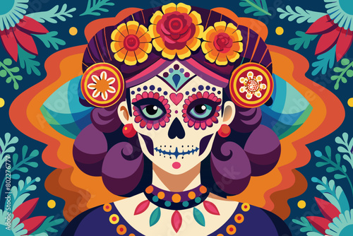 Day of the Dead Skull with Cinco de Mayo Twist