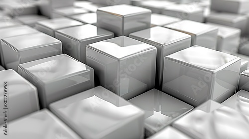 Step into a minimalist yet complex world of cubes that mimic a 3D puzzle on the surface.