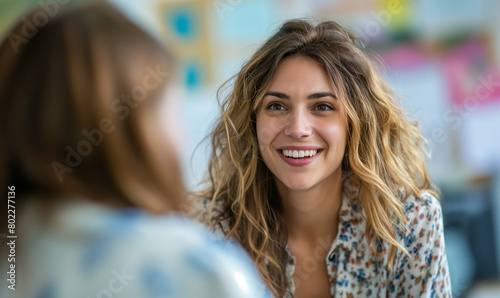 Friendly Conversation Between Two Women