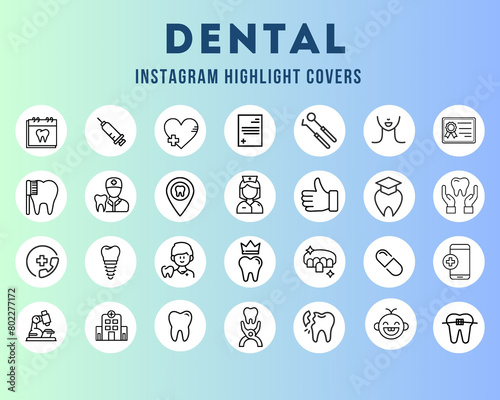 Dental Instagram Highlight Covers white / dentist Instagram Highlights Cover / stomatology