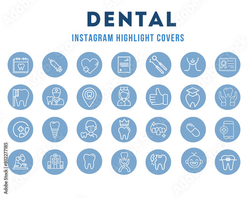 Dental Instagram Highlight Covers blue / dentist Instagram Highlights Cover / stomatology