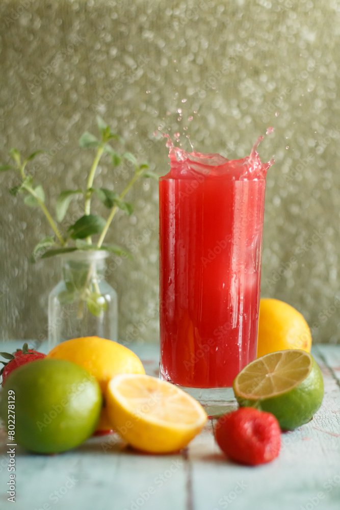 Strawberry juice with splash.