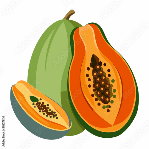 illustration of fruits papaya