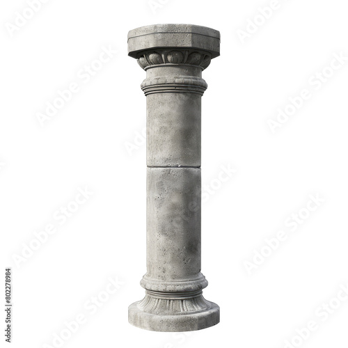 cement pillar Isolated on white background
