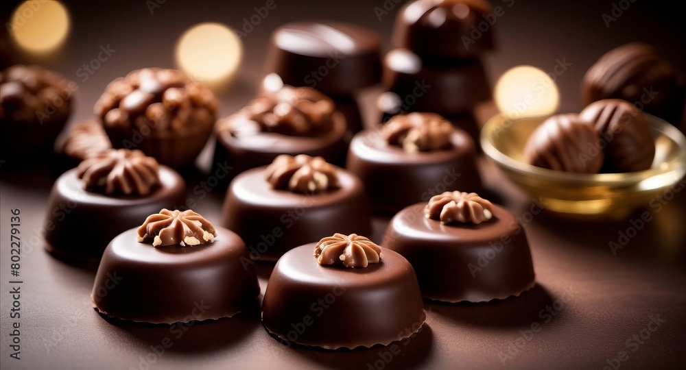Various chocolate pralines