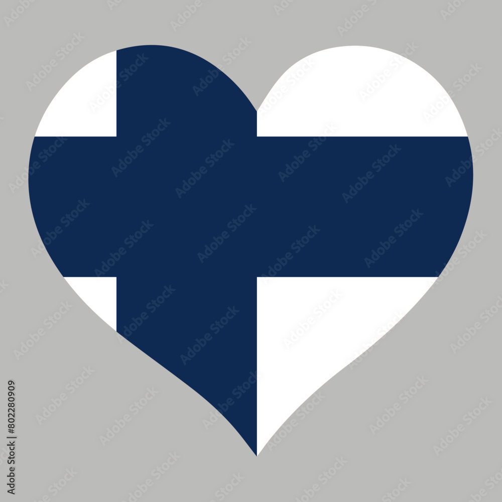 Finland flag in heart shape, vector illustration on isolated background Finland flag in heart shape, vector illustration on isolated background