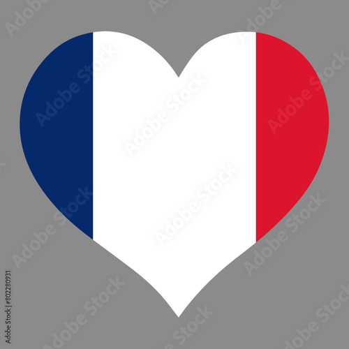 Free Download France flag in heart shape, vector illustration on isolated background - GFXLoad