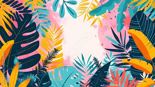 Trendy Jungle-Themed Abstract Design for Posters  Instagram  Stickers  and More. Concept Poster Design  Instagram Graphics  Sticker Art  Jungle Theme  Abstract Trend