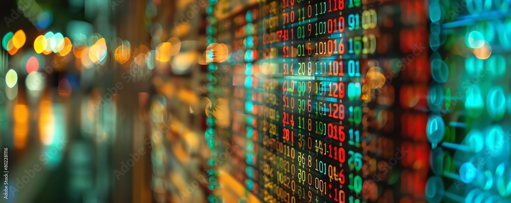 Obraz premium A digital collage of major world currencies transforming into binary code