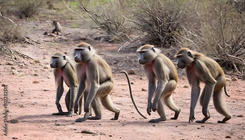 a-baboon-group-scavenging-for-food-using-their-ke- 2 © Shamily
