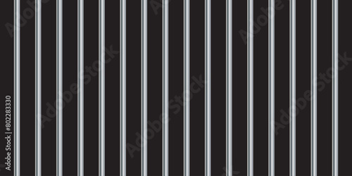 Prison bars realistic metal black background.