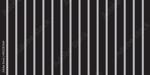 Prison cage bars 3d vector illustration. Realistic metal vertical sticks of grate isolated on black background. Gaol grid for criminals arrest with iron or steel pipes. Lattice prison cell pattern