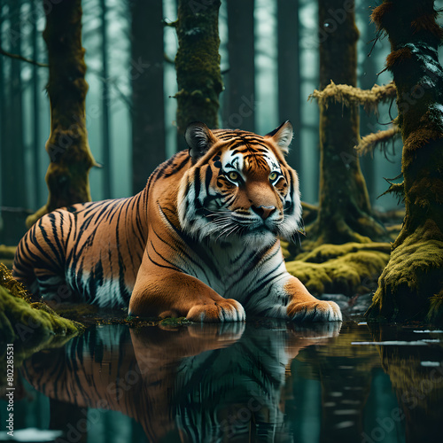 tiger in water