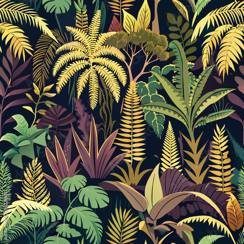 illustration of tropical forest