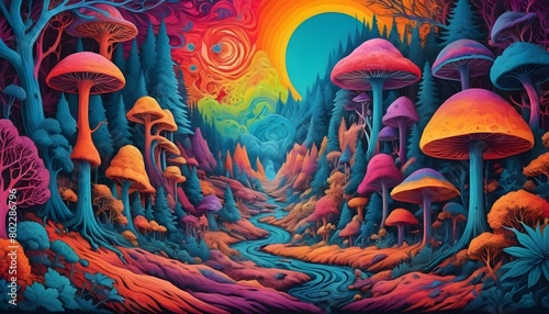 A Psychedelic Interpretation Of Nature With Exagge