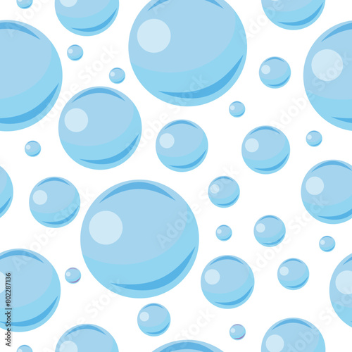 seamless pattern of multicolored balls of blue color and various sizes, for textile, packaging or banners and posters