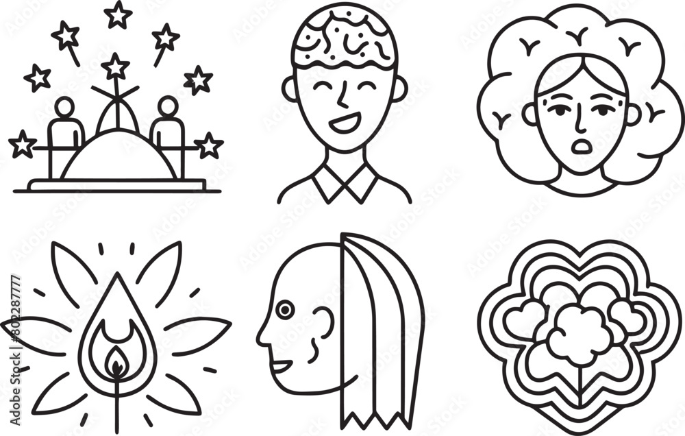 Line art icons set of people in line art style. Vector illustration. Line art icons set of people in line art style. Vector illustration.