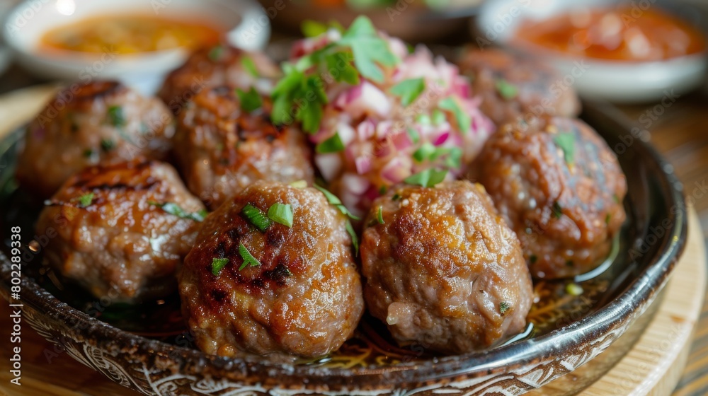 Armenian cuisine. Kovolaki fried meatballs in Armenian. Armenian cuisine. Kovolaki fried meatballs in Armenian.