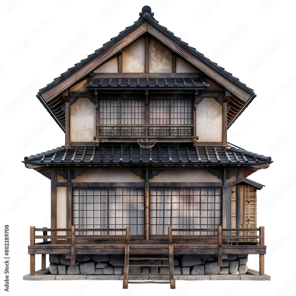 japanese house Isolated on white background