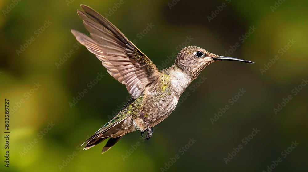 Fototapeta premium Professional photo with best angle capturing the delicate grace of a hummingbird as it hovers mid-air