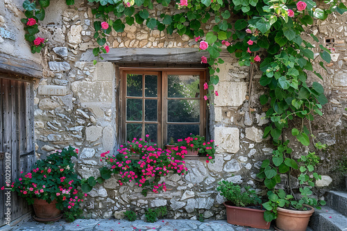 window of a cozy mediterranean cottage  bright and airy photography