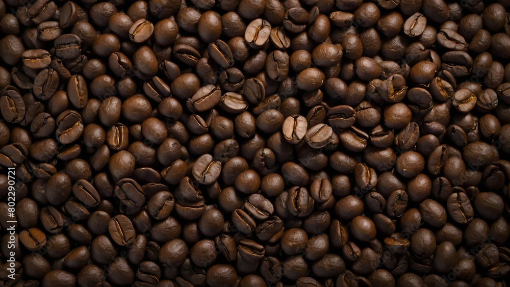 collection of coffee beans on a dark background, with a sharp close up of the coffee beans collection of coffee beans on a dark background, with a sharp close up of the coffee beans