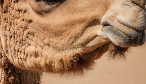 a close up of a camels textured fur upscaled 8 photo