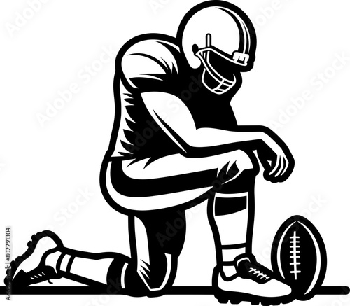 Football Player Kneeling