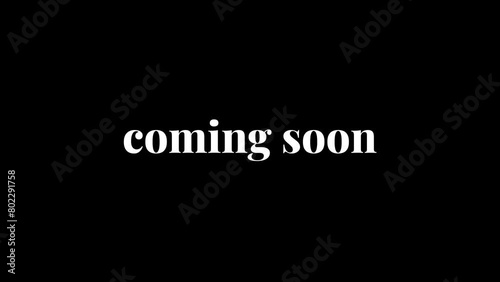 coming soon text loop animation, 4K fun animated green screen motion graphic. 
