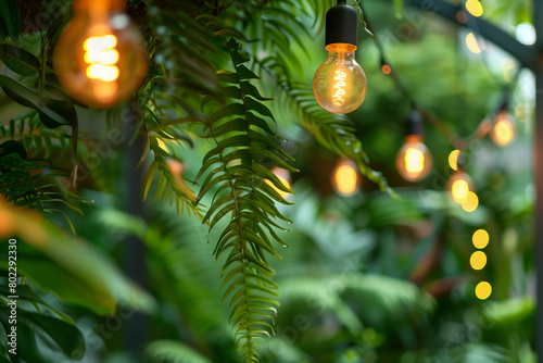light bulbs in the garden