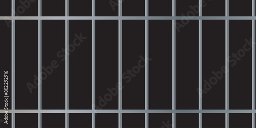 Prison bars isolated on black background. Vector illustration. Way out to freedom concept