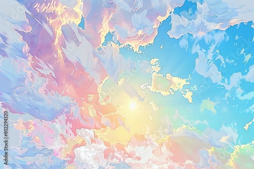 Fantasy cloudy sky, Abstract fractal shapes, rendering illustration background or wallpaper