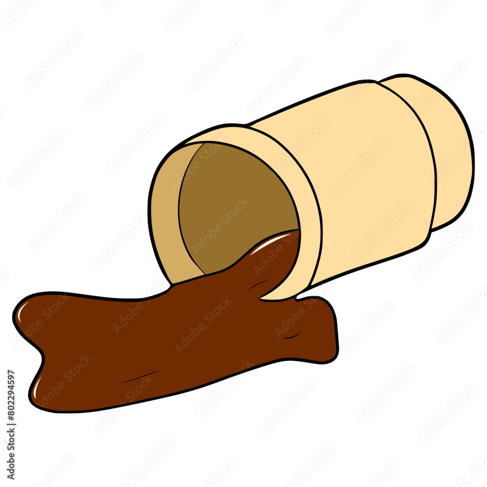 Obraz premium spilled coffee illustration hand drawn isolated vector