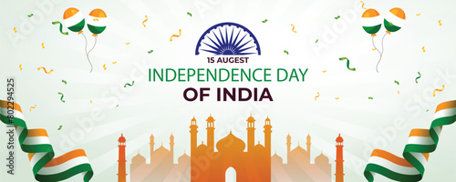 Happy Independence Day India 15th august. Indian monument and Landmark with background , poster, card, banner. vector illustration design